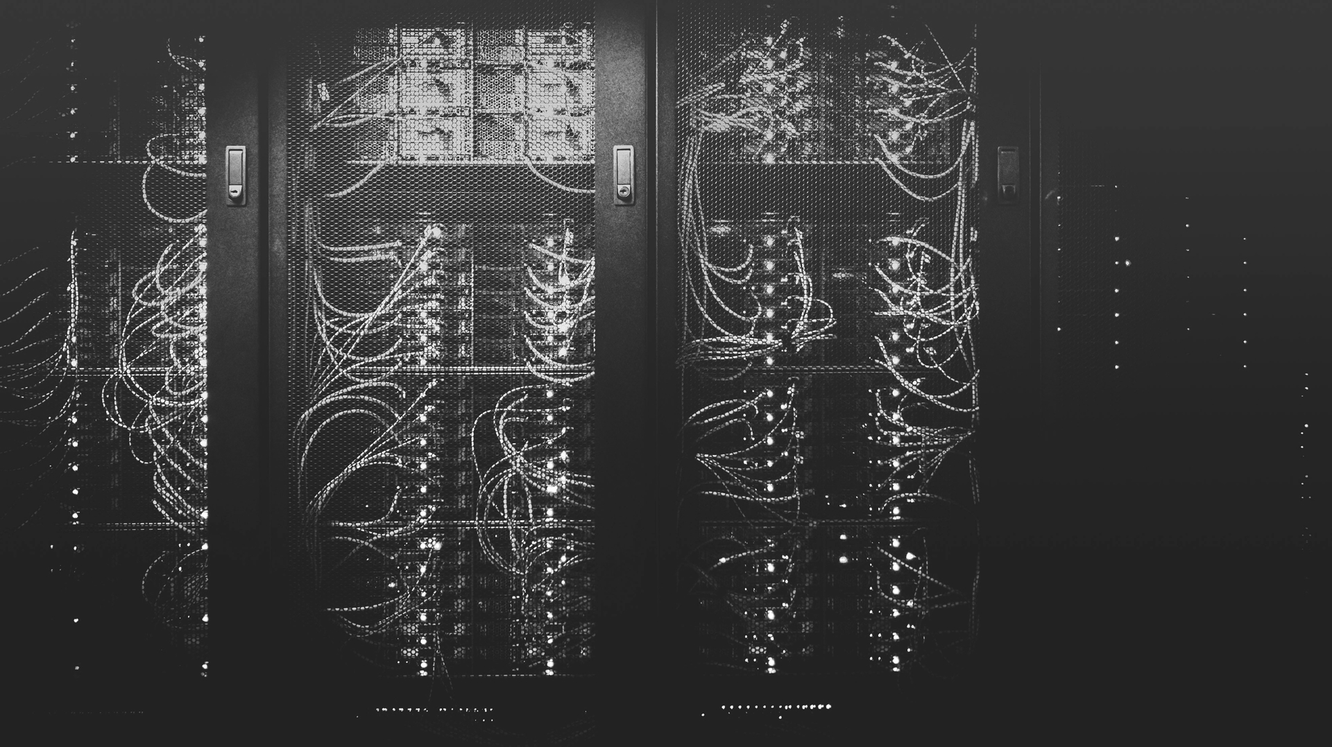 Server racks and network equipment in a data center