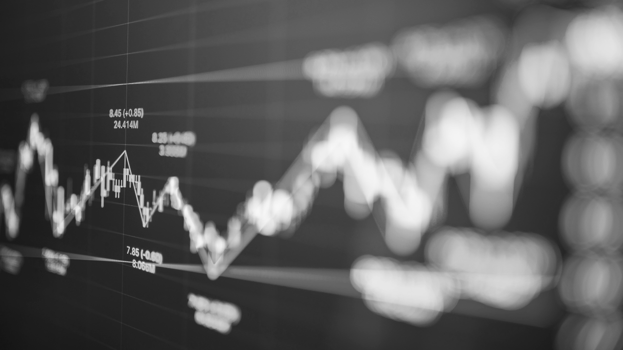 Stock market chart showing price movements and trading trends
