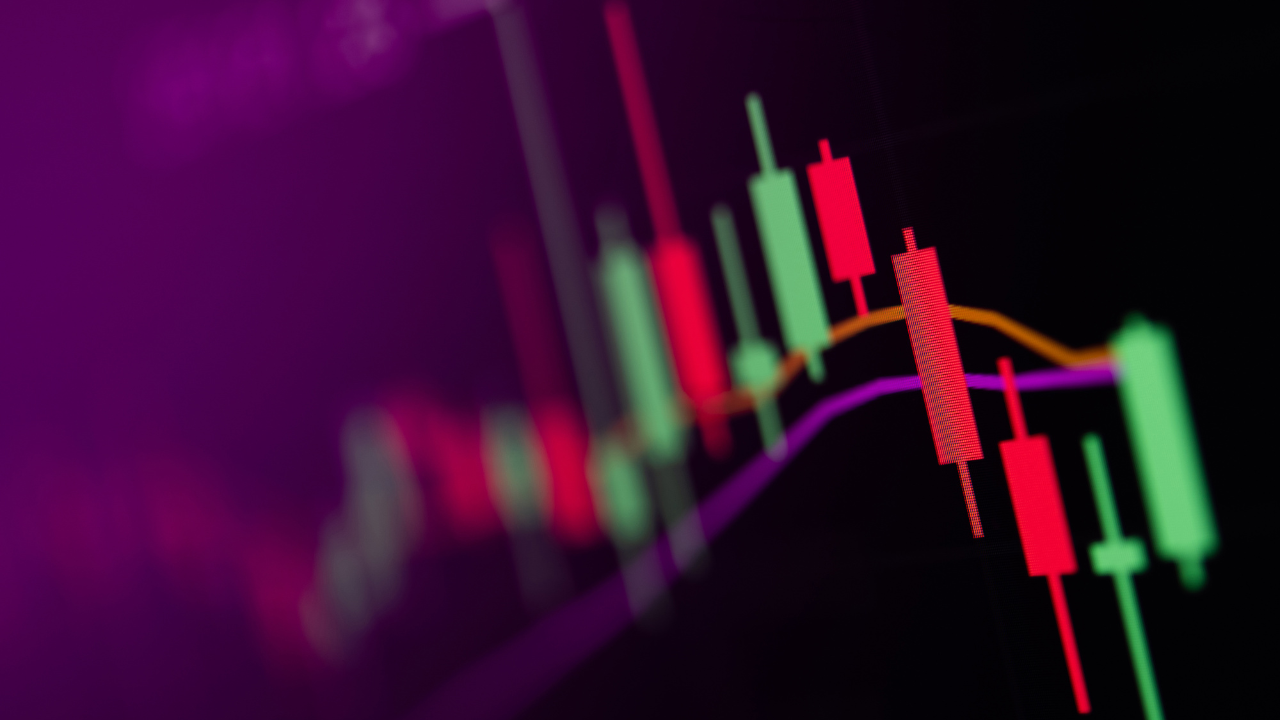 Stock market chart showing price movements and trading activity