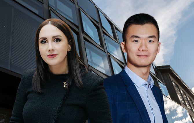 Portrait of the 2025 PhD Graduates Alessia Menichetti and Chunjie Wang