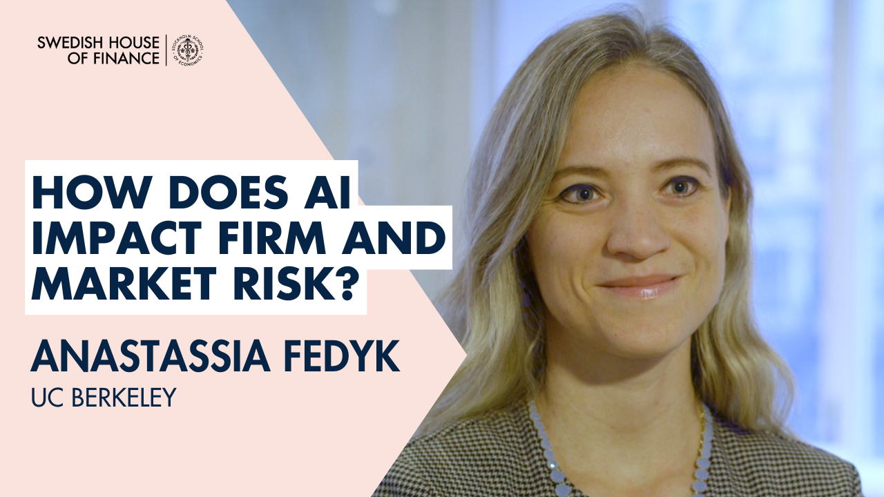 Portrait of Anastassia Fedyk and the text "How does AI impact firm and market risk?"