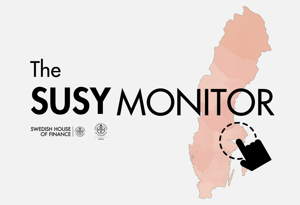 SUSY Monitor title graphic with a map of Sweden and interactive selection icon