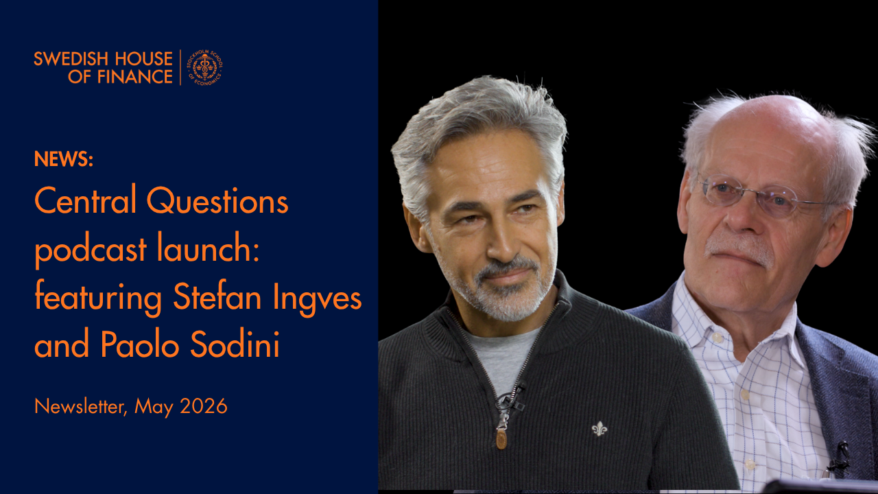 Newsletter cover featuring the Central Questions podcast launch with Stefan Ingves and Paolo Sodini