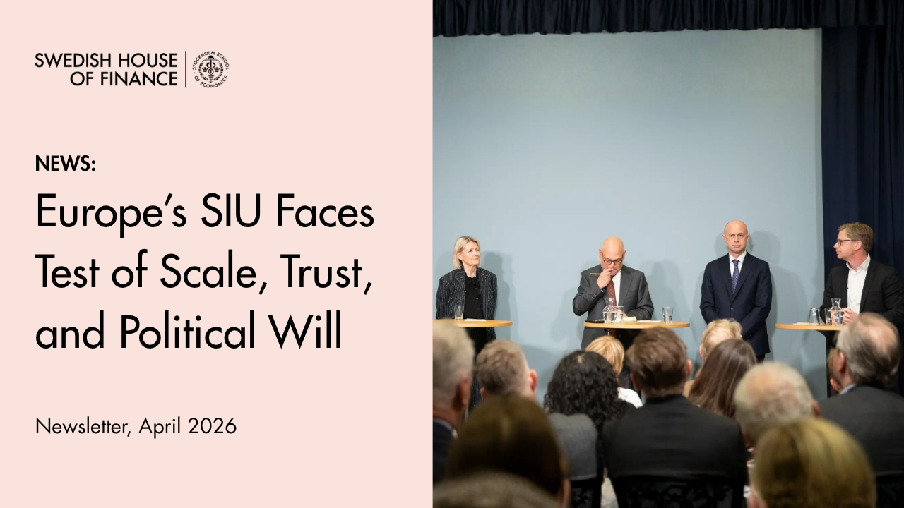 Newsletter cover featuring a panel discussion and the headline on Europe’s Savings and Investment Union